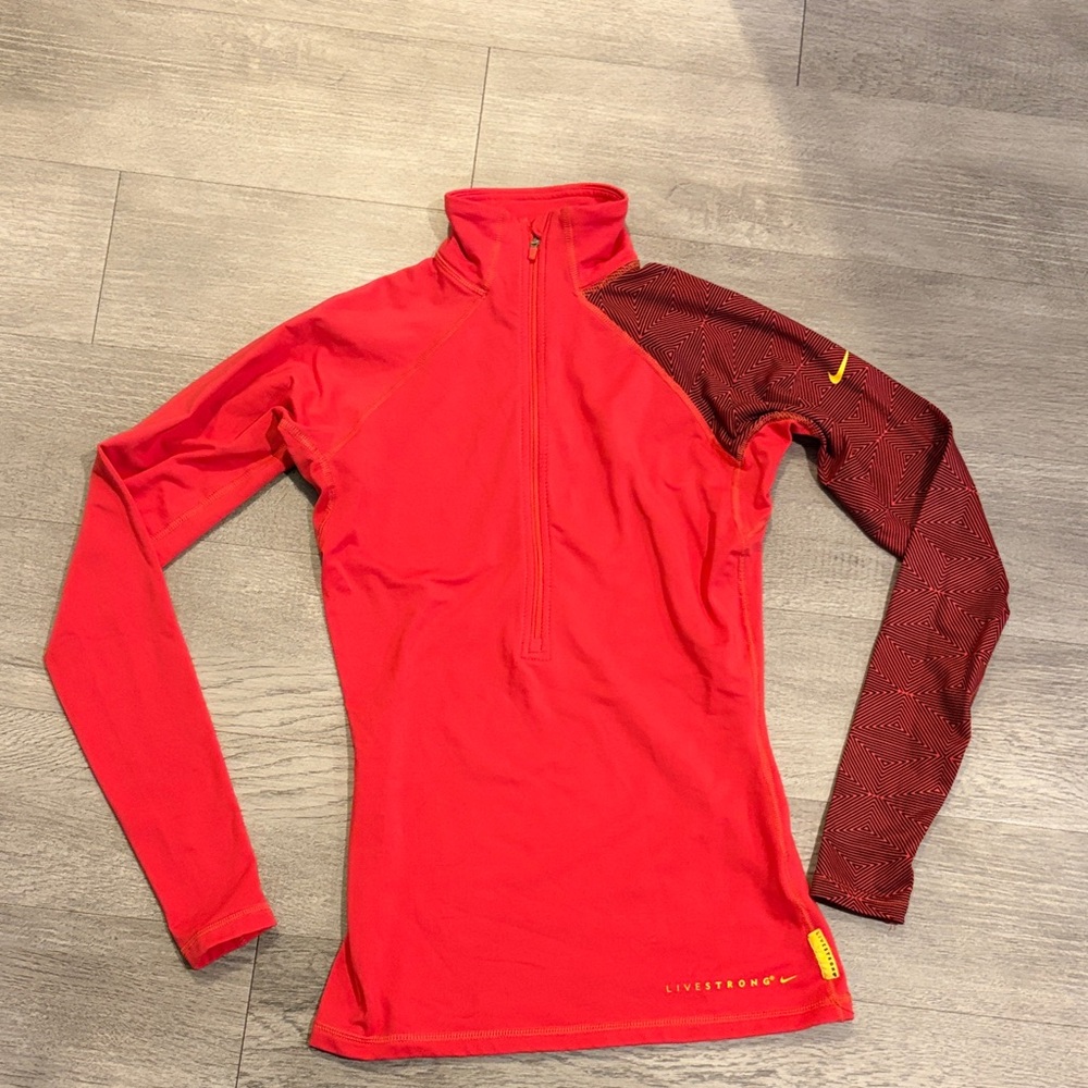 Nike Red and Dark Red Half-Zip Top